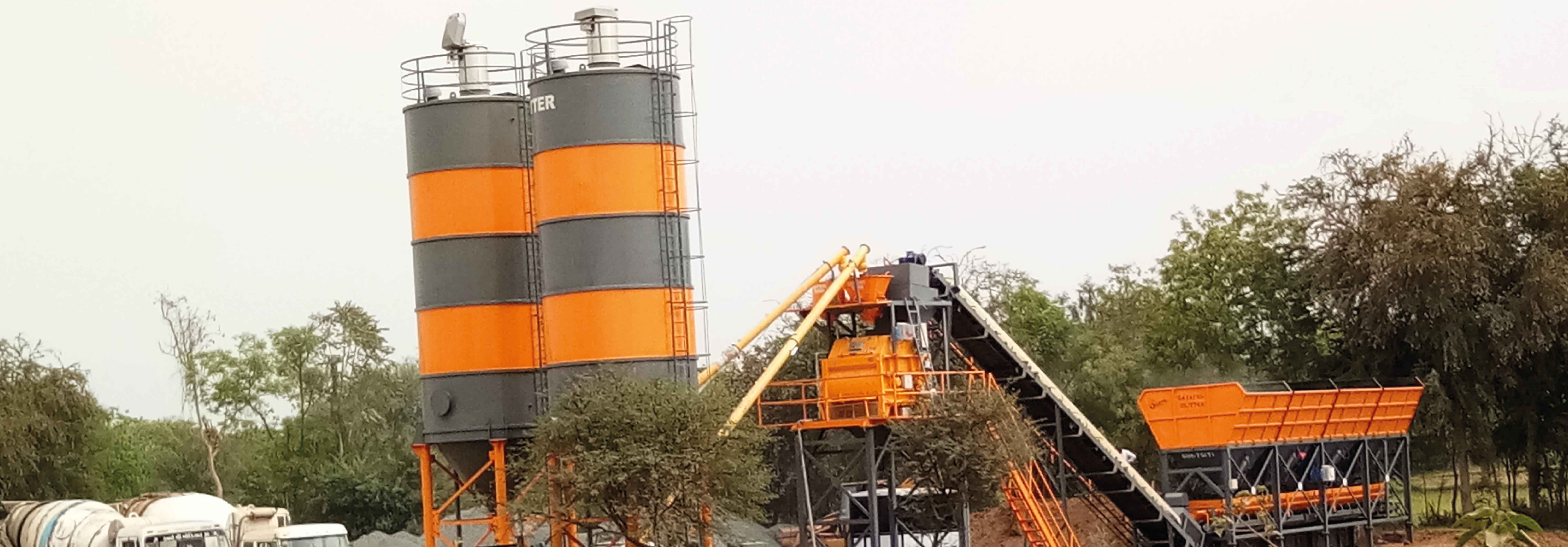 stationary cross-bin hopper batching plant